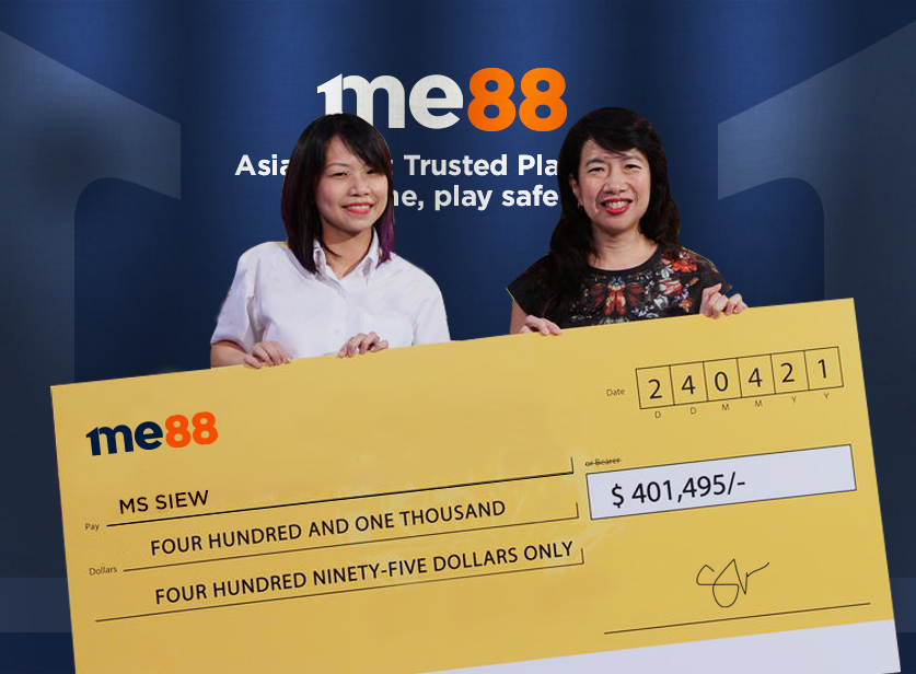 Ms Siew: Michael: "me88 is the best platform to become a VIP ever!!! I cried when I received my SGD401,495 winnings and upgraded my tier!!!"